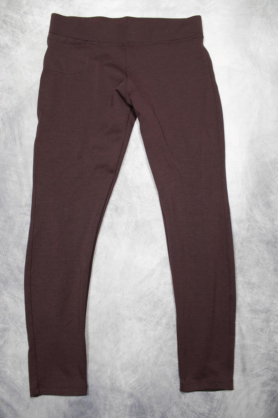 American Giant Leggings Womens Small Brown Jersey Stretch Pockets Yoga USA